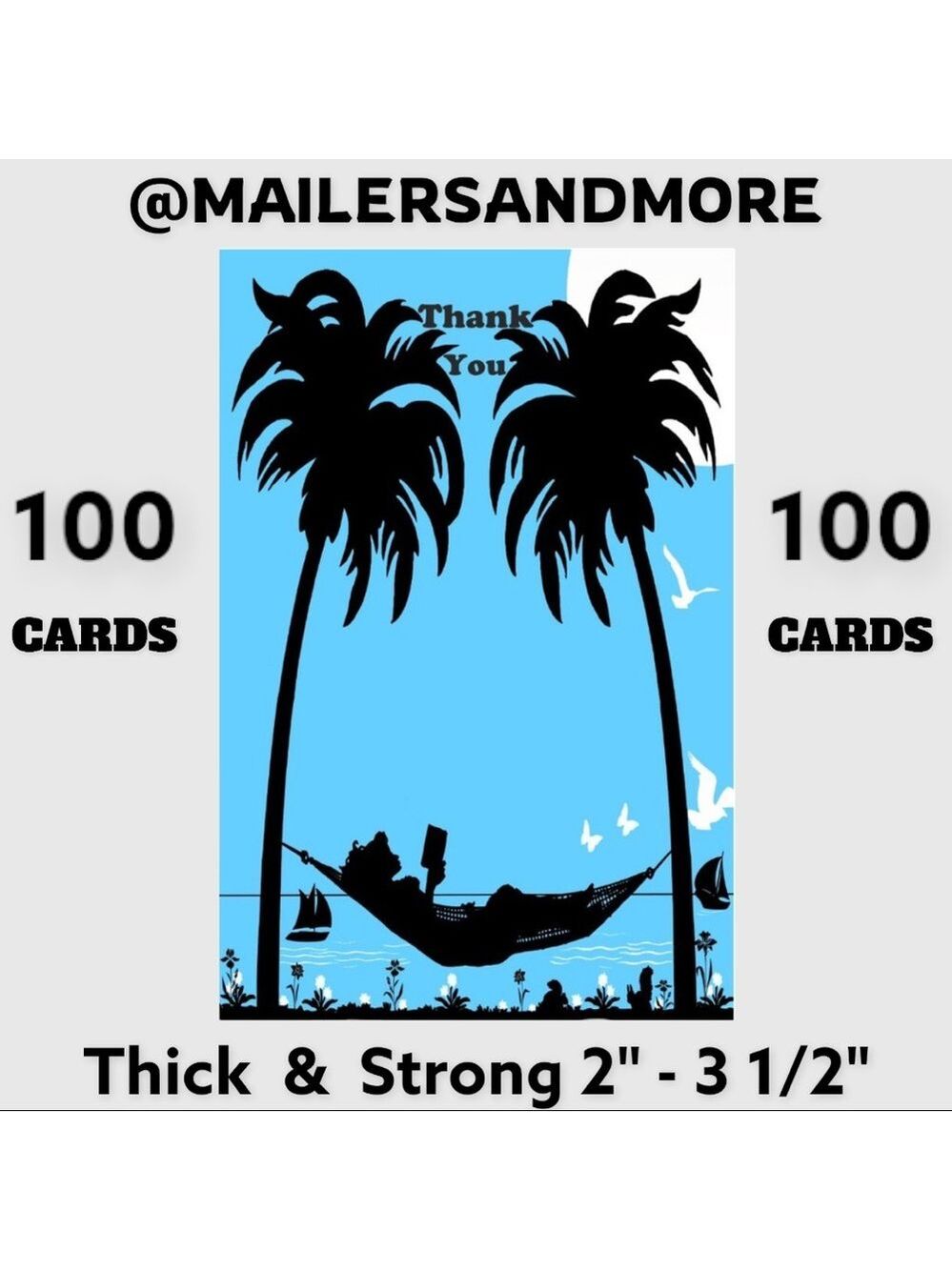 100 Girl in Hammock Thank You Cards. PRICE IS FIRM